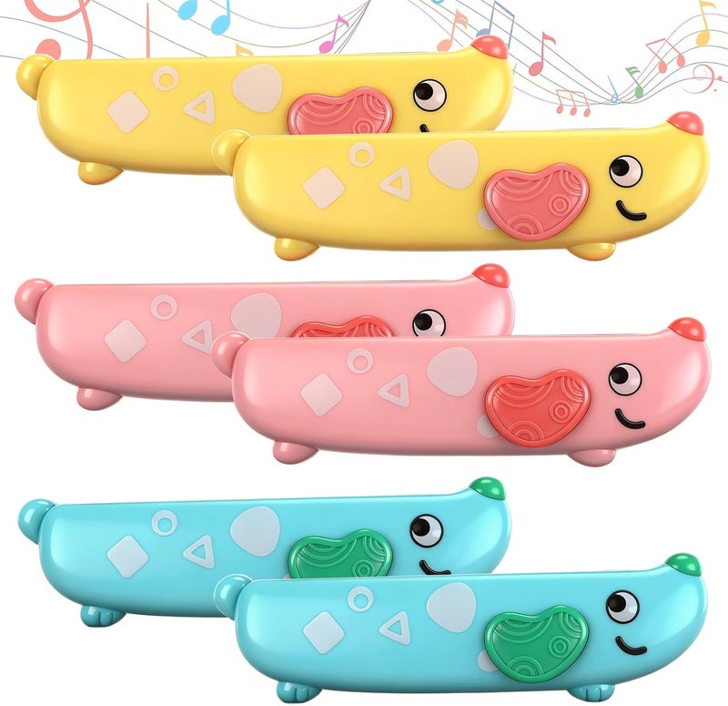 Lukmaa 6 Pcs Harmonica for Kids Beginners Toddler Musical Instruments Toys 16 Hole Harmonica Set Easy-to-learn Key of C Cute Dog Colored Mouth Organ Educational Toys for Baby Girl Boy over 3 Years Old - Image 1